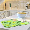 thumbnail image 5 of SKYSONIC Avocado Pattern Green Fruits Dish Drying Mat Kitchen Drying Pad Dish Draining Mat Dish Rack Drainer Pad 16 x 18, 5 of 6