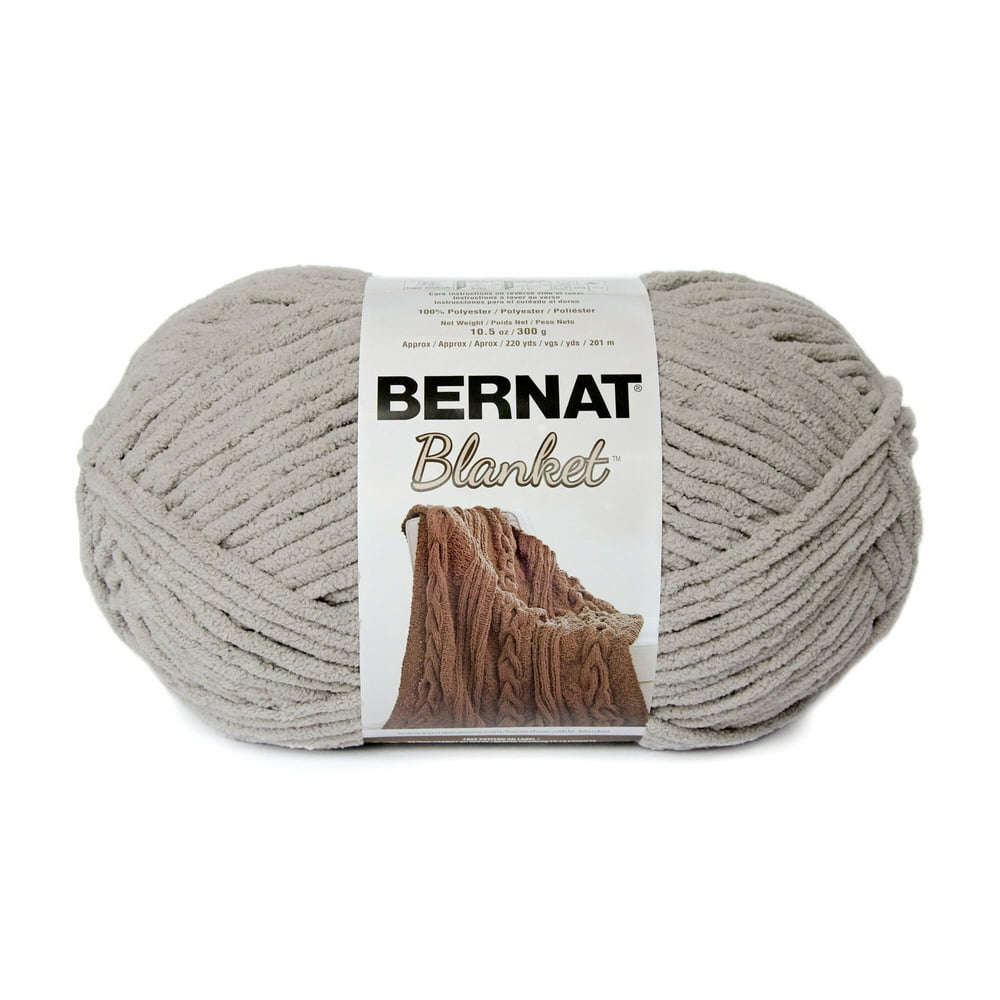 Bernat Blanket Yarn, Pale Gray, 10.5oz(300g), Super Bulky, Polyester