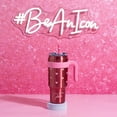 thumbnail image 6 of Paris Hilton 40oz Stainless Steel Tumbler with Removable Handle, Straw, and Lid, Pink with Hearts, 6 of 7