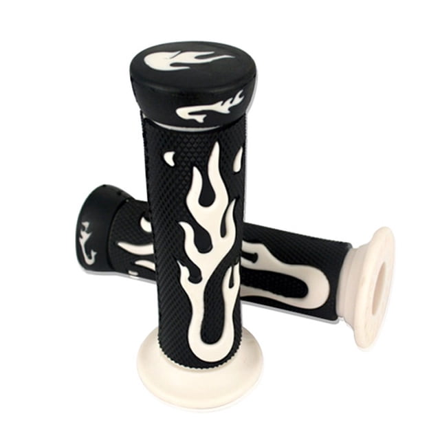 7/8\" 22mm Rubber Flame Handle Grips Flame Soft Motorcycle Handlebar Hand