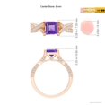 thumbnail image 3 of ANGARA Natural 1 Ct. Amethyst with Diamond Classic Engagement Ring in 14K Rose Gold for Women (Ring Size: 4.5), 3 of 8