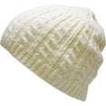 thumbnail image 2 of Solid Cable Knit Beanie Cuffless Style Skully Winter Ski Hat Cap, 2 of 4
