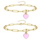 thumbnail image 1 of Pulseras y Tobilleras de Corazón de Acero Inoxidable para Hombre Mujer, Pulsera (15+5cm), Tobillera (21+5cm) Ajustable, 1 of 6