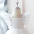 thumbnail image 4 of Ugoldhm Girls Ruffle Sleeve Polka Dot Tulle Dress - Square Neck Party & Wedding Flower Girl Gown (2-8 Years), 4 of 7