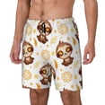 thumbnail image 2 of Uemuo Sloth Yoga Pattern Mens Swim Trunks Quick Dry Board Shorts with Mesh Lining, Stretch Beach Shorts Quick Dry No-Chafing Board Shorts-Small, 2 of 9