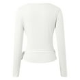 thumbnail image 3 of Women Wrap Top Long Sleeve V Neck Workout Yoga Shirt (White L), 3 of 4