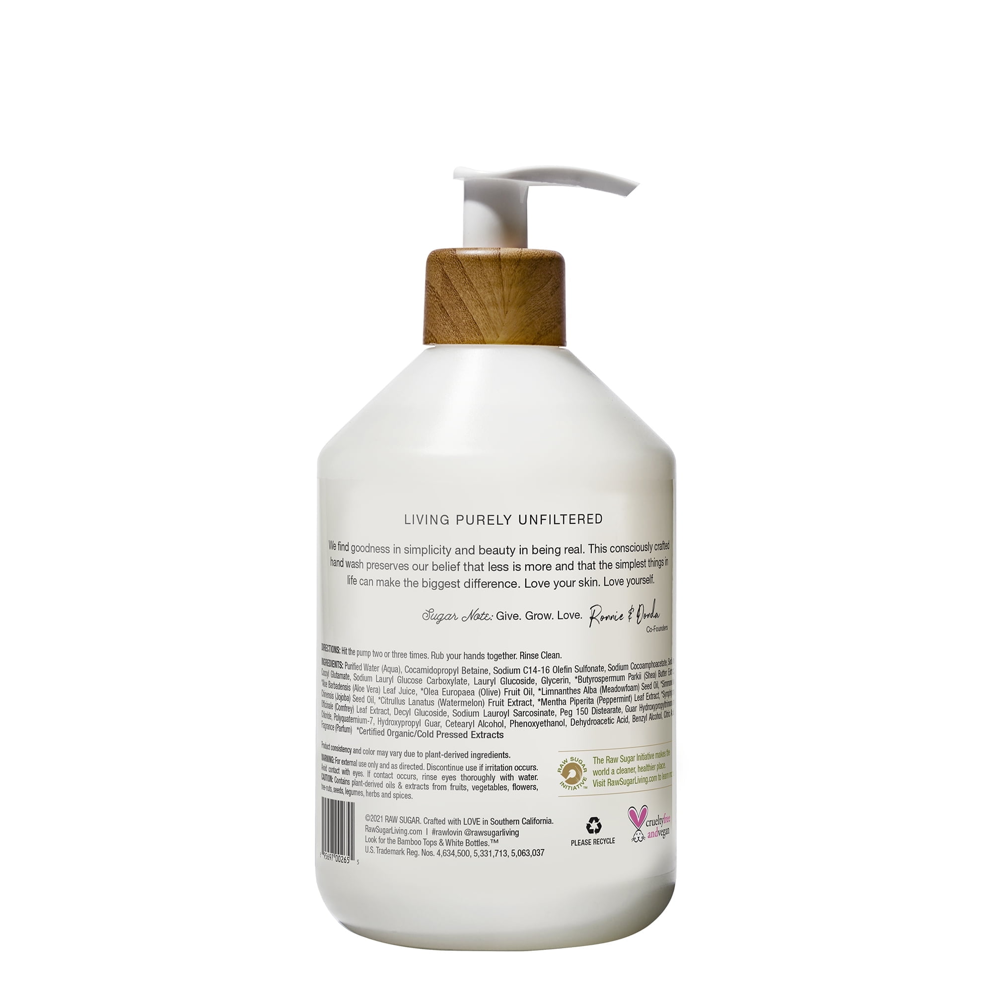 Raw Sugar Moisture Loving Hand Wash, Watermelon + Fresh Mint Hand Soap, 16.9 fl oz