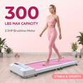 thumbnail image 3 of FYC Under Desk Walking Pad, 180° Foldable Treadmill for Home Office, 2.5HP Quiet Brushless Motor 0.5-4MPH 300LBS Capacity, Compact Design for Small Space,  App Control & Bluetooth Speaker (Pink), 3 of 12