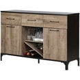 thumbnail image 3 of Pemberly Row Modern Wine Rack Buffet in Weathered Oak and Ebony, 3 of 9