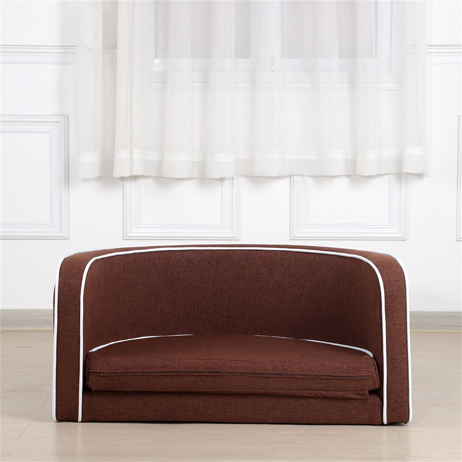 Pefilos 35" Round Pet Sofa, Dog Sofa Beds, Cat Sofa BedS, Brown Pefilos 35" Round Pet Sofa, Dog Sofa Beds, Cat Sofa BedS, Brown