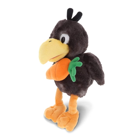 DolliBu Happy Easter Super Soft Plush Sitting Crow with Carrot - Cute Stuffed Animals with Carrot Plush Toy, Perfect Easter Holiday Surprise Gift, Spring Easter Bird Plush Animal - 9.5" Inch