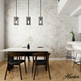 thumbnail image 3 of Hunter - Doherty 1-light Natural Black Iron, Mini Pendant Light, Dimmable, Casual Style, Rectangle Shaped, for Bedrooms, Dining, Living Rooms - 19755, 3 of 7