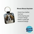 thumbnail image 2 of Saint Bernard Dog Puppy Photo Faux Leather Square Keychain, 2 of 7