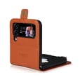 thumbnail image 2 of Dteck for Galaxy Z Flip 4 5G Case, Luxury PU Leather Wallet Protective Phone Case with Card Slots Pocket Cover Case,Brown, 2 of 6