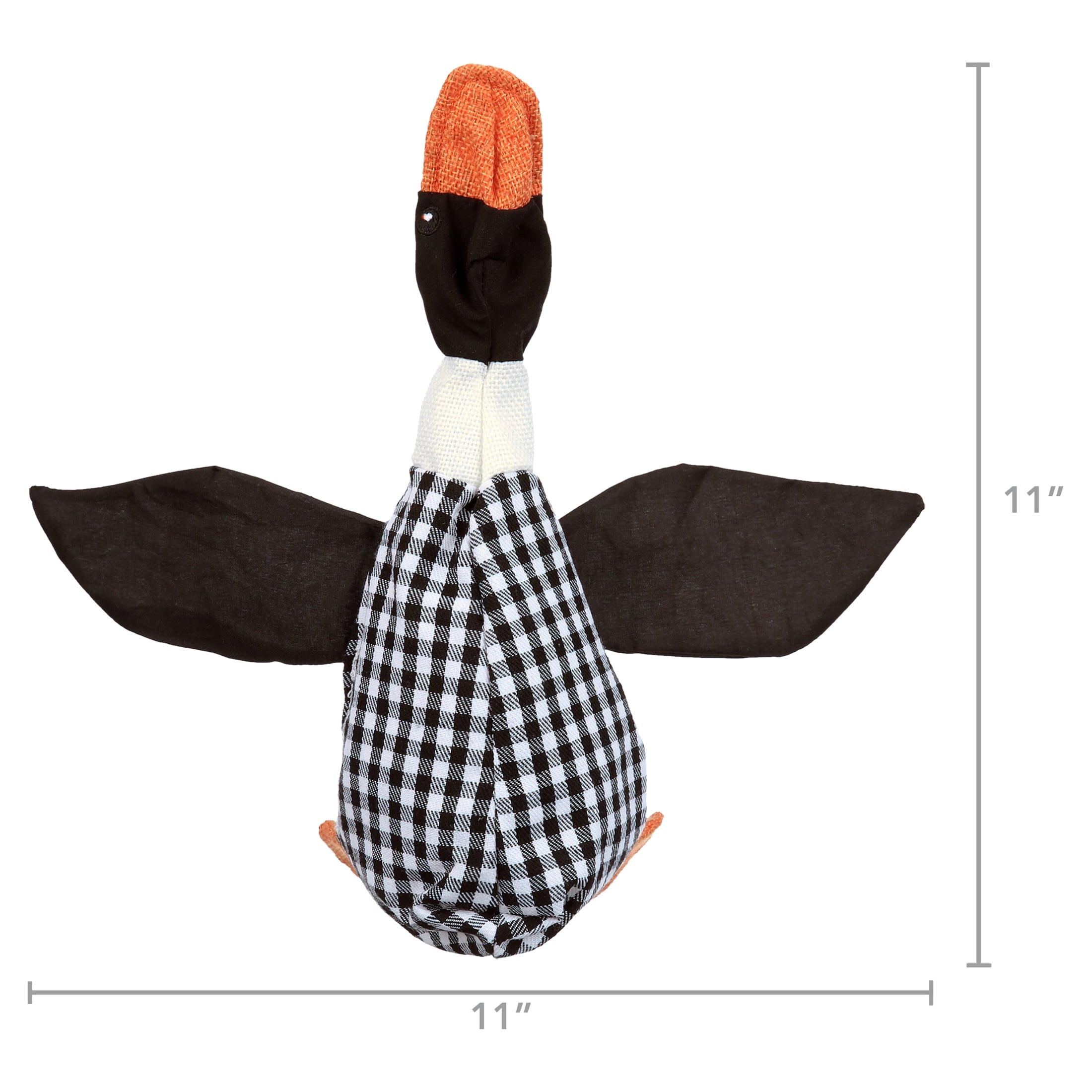 Dr. Pol Plush Squawking Plaid Duck, Black