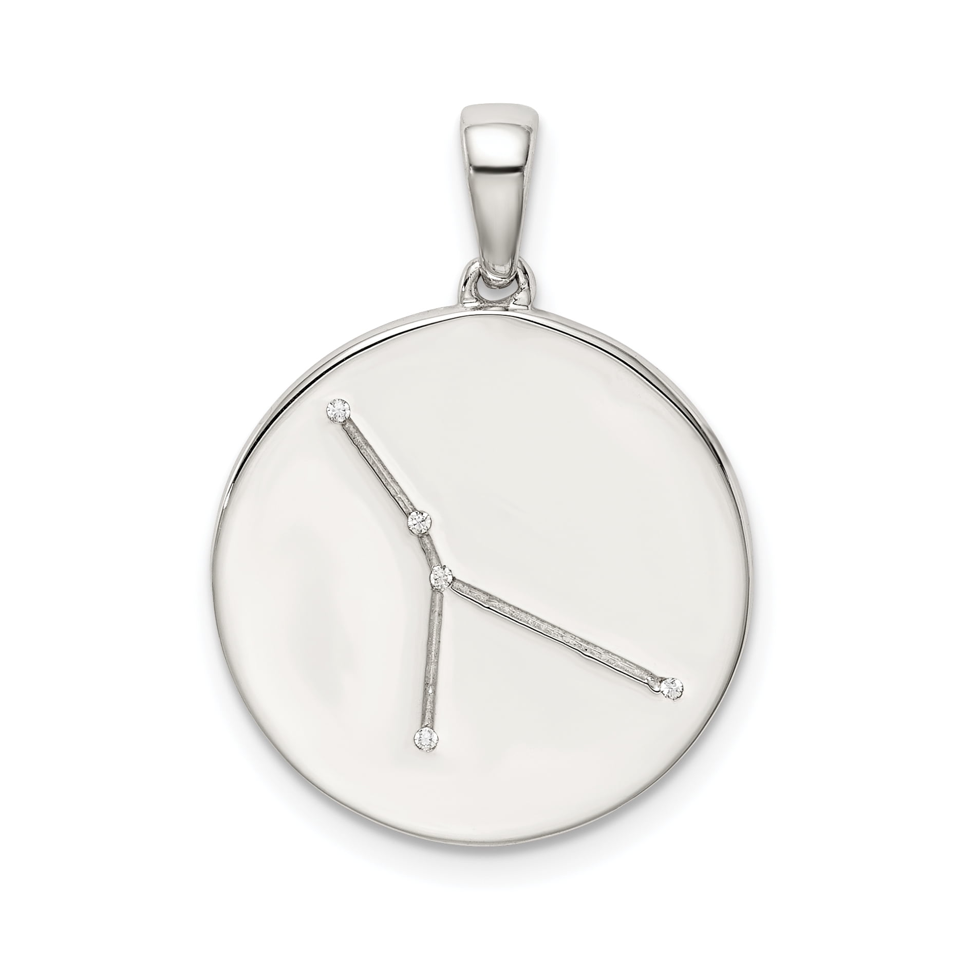 1.52 Carat Genuine White Cubic Zirconia .925 Sterling Silver Pendant
