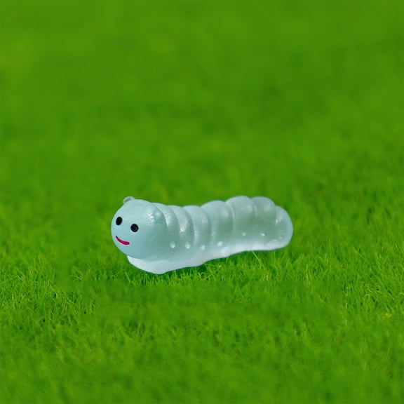 Clearance! Mini Resin Animals Caterpillars Miniature Figures Luminous Mini Resin Charms Miniature Garden Accessories Micro Landscape Ornaments for Outdoor Decor Party Decorations 0.8x0.3inch Blue
