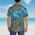 thumbnail image 6 of Xecao Fun Riding Dinosaur print Hawaiian shirt - a stylish short-sleeve button-down for men, perfect for casual beach and tropical outings., 6 of 9