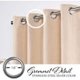 thumbnail image 2 of Quality Home Linen Blend Blackout Curtains - Antique Bronze Grommets - 52" W x 84" L - Cream (Single Panel), 2 of 4