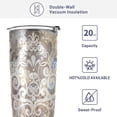 thumbnail image 4 of GZHJMY Colorful Damask Patchwork Pattern Stainless Steel Tumbler Cup with Straw & Lid Double Wall Vacuum Insulated Travel Mug Hot Cold Water Bottle Coffee Drinks Cup 20oz, 4 of 7