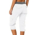 thumbnail image 5 of Baqcunre Womens Cargo Pants Women Multi Pocket Trousers Outdoor Casual Cropped Pants Overalls Thin Loose Cargo Shorts Womens Shorts Women'S Pants White XL, 5 of 6