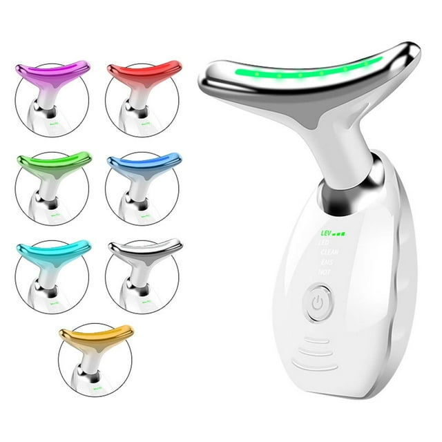 RKSTN Appareil de Massage Beauté & Soins Personnels Estompe les Lignes du Cou Soulève et Resserre les Rides Instrument de Beauté 7 Couleurs Rajeunissement du Visage et du Cou Instrument