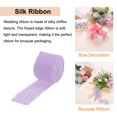 thumbnail image 4 of Uxcell 3 Rolls Chiffon Fabric Ribbon Handmade Floral Fringe Ribbon Hot Pink Light Purple Beige White 1-1/2'' 10 Yards, 4 of 6