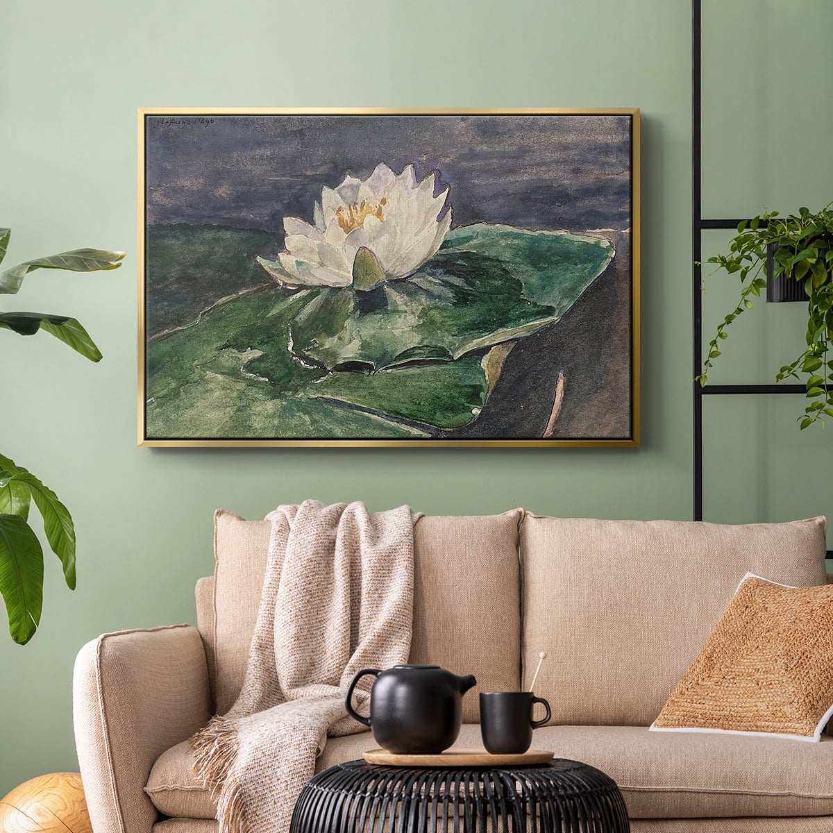 Vintage Botanical Print-LX By Wexford Home Framed in Gold Wood Gallery Wrapped Canvas 17 in. x 25 in.
