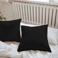 thumbnail image 6 of Black Throw Pillow Covers 16x16 Inch Set of 2, Farmhouse Solid Black Color Modern Art Waterproof Outdoor Pillow Covers, Decorative Cushion Pillowcases for Couch, Sofa, Bed, Garden, Patio, 6 of 9