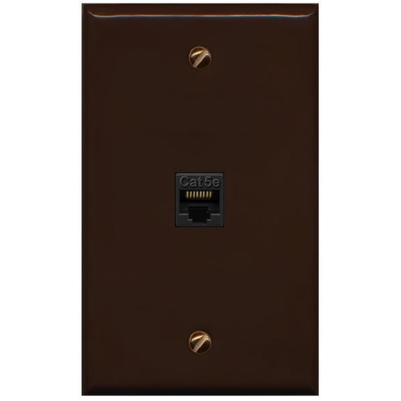 RiteAV CAT5E-BLACK Wall Plate Flat/Solid [Brown]