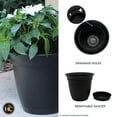 thumbnail image 2 of The HC Companies 12 Inch Eclipse Round Planter with Saucer - Indoor Outdoor Plant Pot for Flowers, Vegetables, and Herbs, Black, 2 of 8