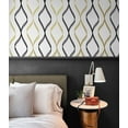 thumbnail image 6 of NextWall Metallic Gold & Ebony Ogee Ribbon Peel and Stick Wallpaper, 6 of 11