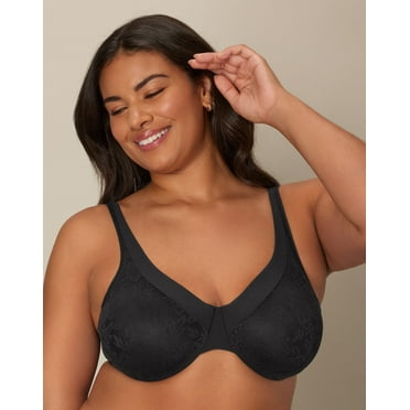 Playtex Secrets Ultra Soft No Poke Dreamwire Underwire Bra Black 42C Women's