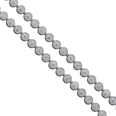 Stainless Steel Military Ball Bead Chain 3mm Dog Tag Link Pallini Necklace 24