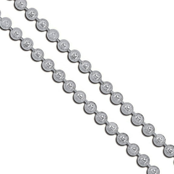 Stainless Steel Military Ball Bead Chain 3mm Dog Tag Link Pallini Necklace 16" Gray Jewelry Female