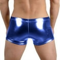 thumbnail image 4 of Wyobmus Men's Faux Leather Briefs Slim Fit Shiny Underwear Shorts Steel Pipe Leather Underpants Blue, 4 of 4