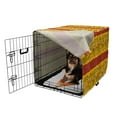thumbnail image 2 of African Dog Crate Cover, Dancing Abstract Wall Paint Indigenous Culture, Easy to Use Pet Kennel Cover for Medium Large Dogs, 35" x 23" x 27", Dark Orange Yellow Black, by Ambesonne, 2 of 6
