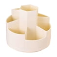 thumbnail image 2 of 360 Degree Rotating Desktop Pen Holder, Stepped Multi Compartment Stationery Storage Bin, Plastic Tableware Organizer for Office Desk, AKLJWH, 2 of 6