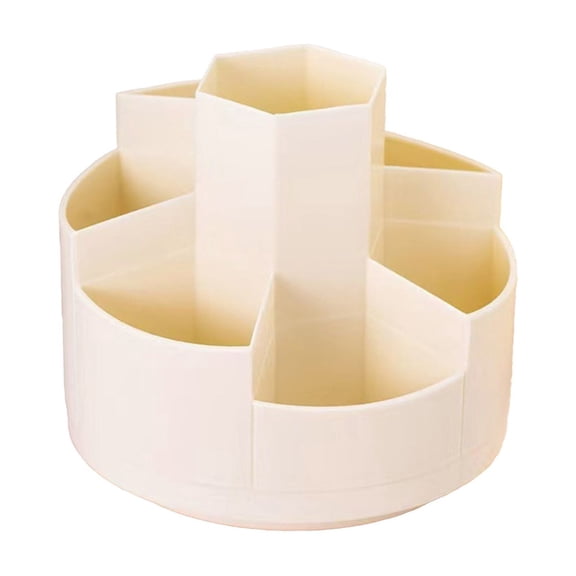 Rotating Pen Holder, 360 Degree Desk Organizer with Multi Compartments for Office Supplies, Stationery, and Makeup Brushes