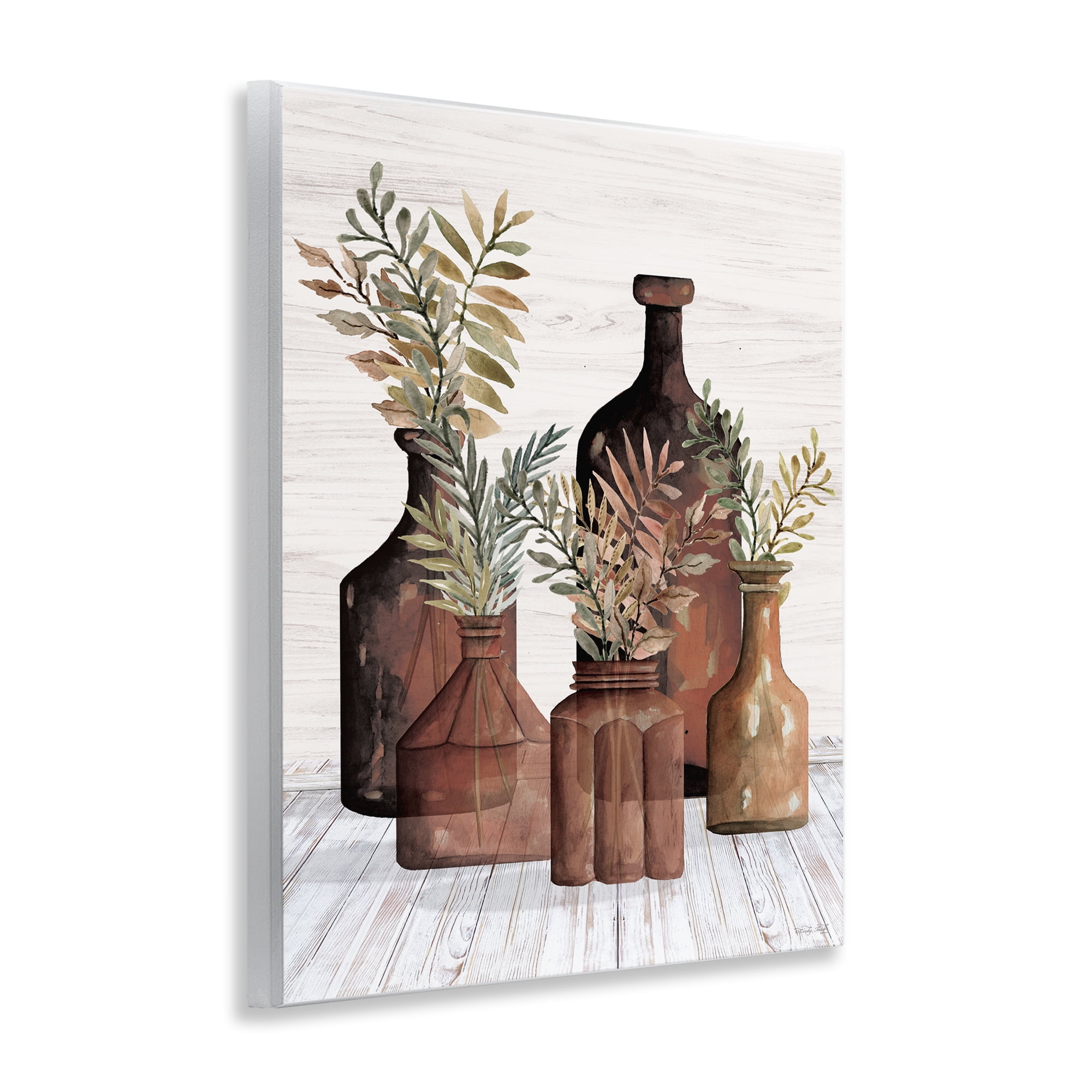 Stupell Industries Brown Pottery Botanicals Plants & Flowers Painting Unframed Art Print Wall Art, 11 x 14
