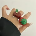 thumbnail image 6 of YongCo Creative Resin Strawberry/Fruit Rings for Jewelry Collectors Handmade Accessory for Fashion Enthusiasts, 6 of 13