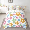 thumbnail image 2 of Feelyou Cute Cartoon Flower Bedding Comforter Set 7pcs for Kids, Blossoms Floral King Bedding Sets, Kawaii Princess Style Reversible Bed Sheets, Microfiber Bedroom Decor, 2 of 8
