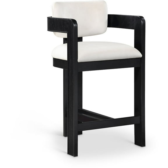 Meridian Furniture Sacha Cream Velvet Stool