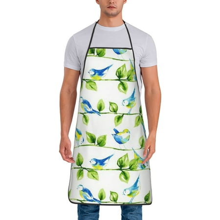

Kitchen Aprons Watercolor Bird Apron For Cooking Painting Bbq Grilling Baking