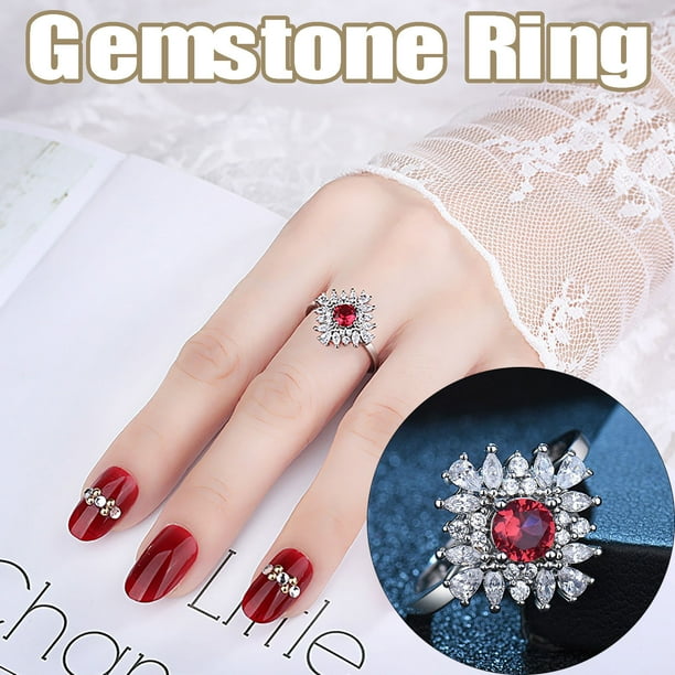 Anillos para mujer, regalos para mujer, dulce piedra roja, verde y azul para regalarle a mamá el día de la madre, anillo de moda