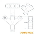 thumbnail image 2 of Conector de recolección de polvo de 3 vías POWERTEC 70275V, 4 pulgadas, 2 of 7