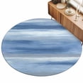thumbnail image 2 of Round Area Rugs 3.3Ft, Navy Blue Grey Non-Slip Washable Circle Rugs Carpet, Abstract Art Oil Painting Blue Ombre Indoor Outdoor Rug Floor Mats Throw Runner for Bedroom Living Room Bathroom, 2 of 8
