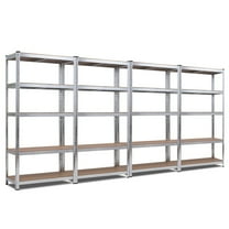 Costway 4 PCS 72-Inch 5-Tier Storage Rack Adjustable Garage Shelf Shelving Unit Silver