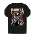thumbnail image 1 of Camiseta negra estampada para hombre - Camiseta informal de algodón de verano con cuello redondo, estampado "Pantera" llamativo, diseño único de estilo western y artístico, lavable a máquina, ropa de, 1 of 9