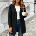 thumbnail image 4 of Binmer Women’s V Neck Open Front Long Knit Cardigan Long Sleeve Casual Mid Length Outerwear,Sizes S-2XL, 4 of 9